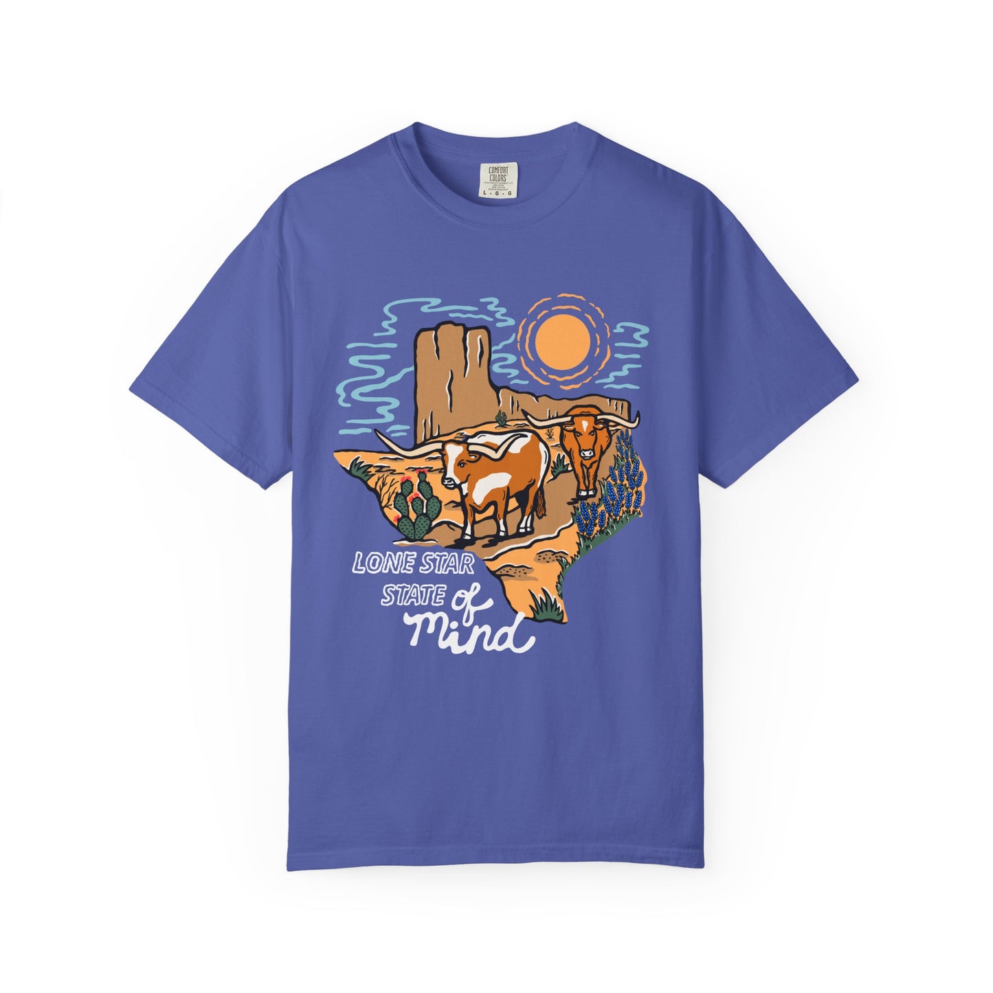 Lone Star State of Mind T-Shirt – Western Texas Longhorn Desert Scene