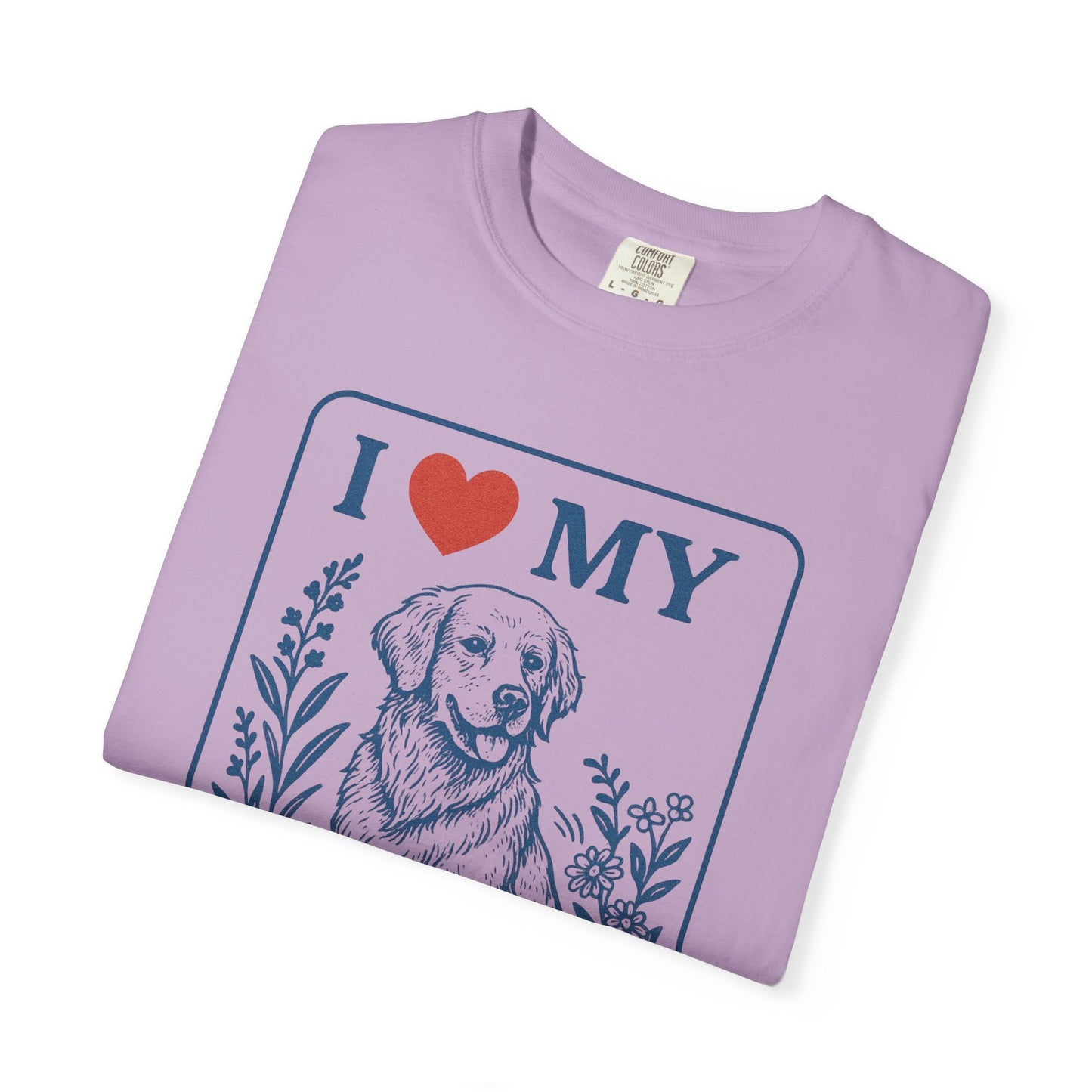 I ❤️ My [Your Dog Breed] T-Shirt – Vintage Floral Pet Lover Tee