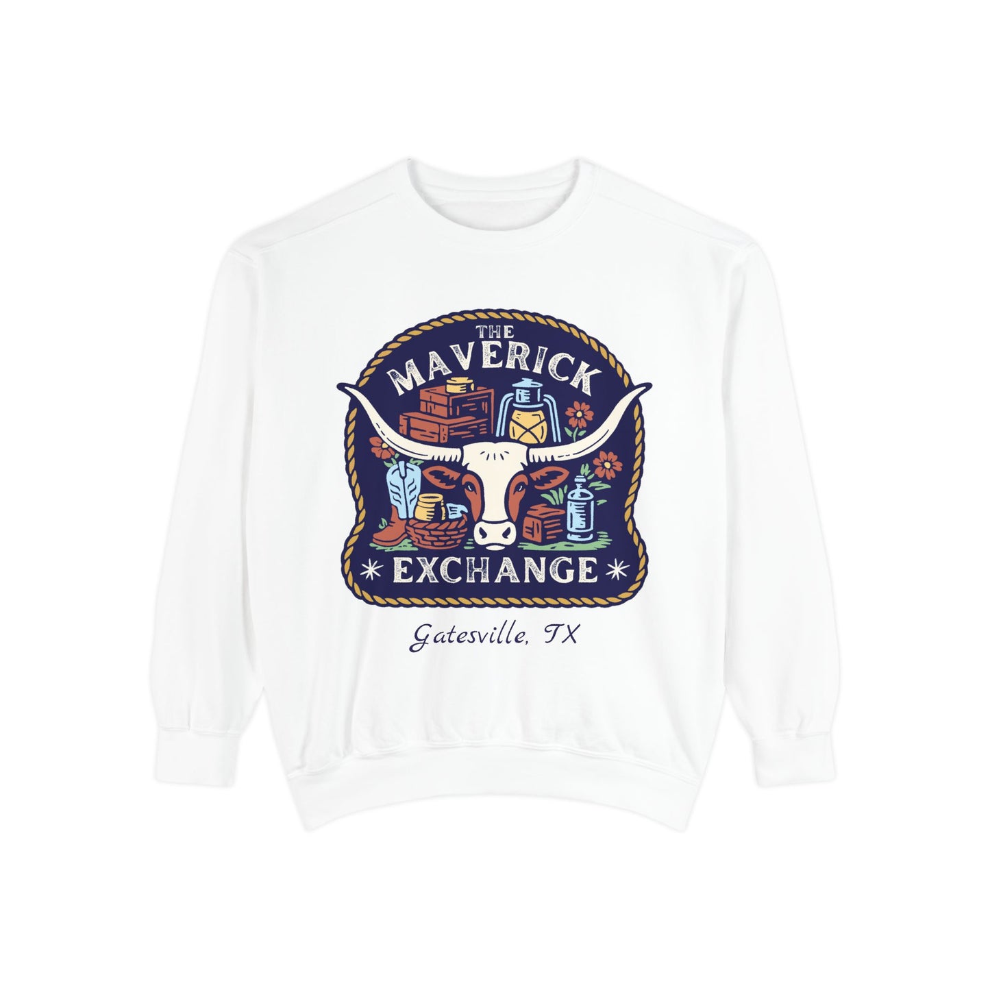 The Maverick Exchange Crewneck – Local Texas Market Souvenir