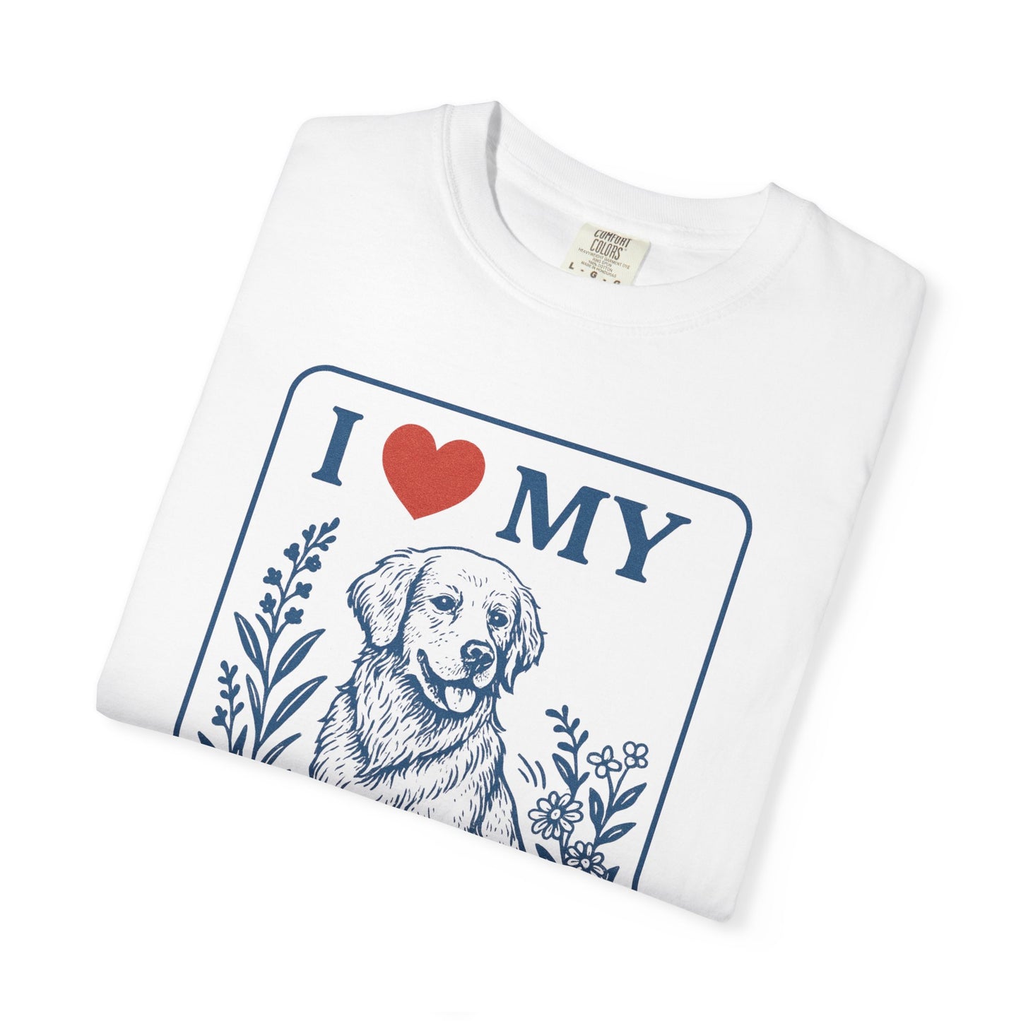 I ❤️ My [Your Dog Breed] T-Shirt – Vintage Floral Pet Lover Tee