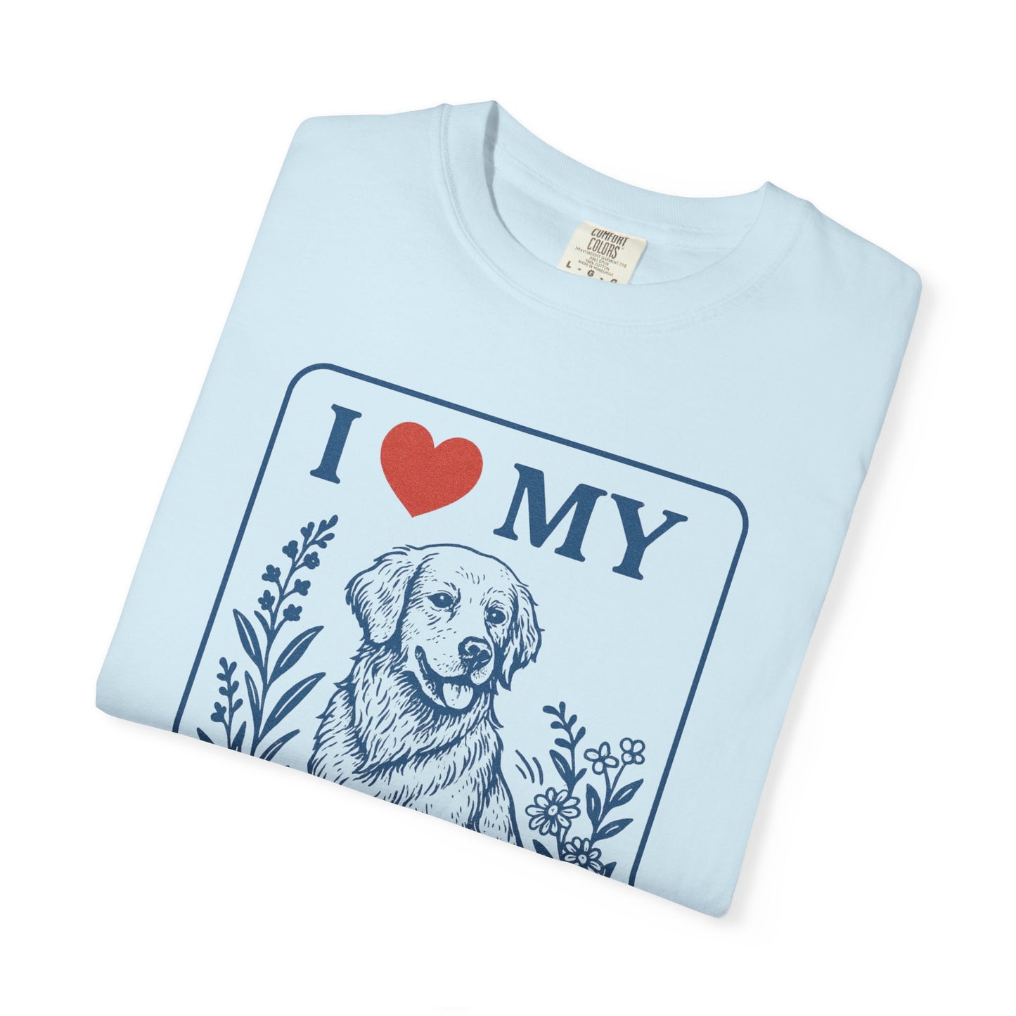 I ❤️ My [Your Dog Breed] T-Shirt – Vintage Floral Pet Lover Tee