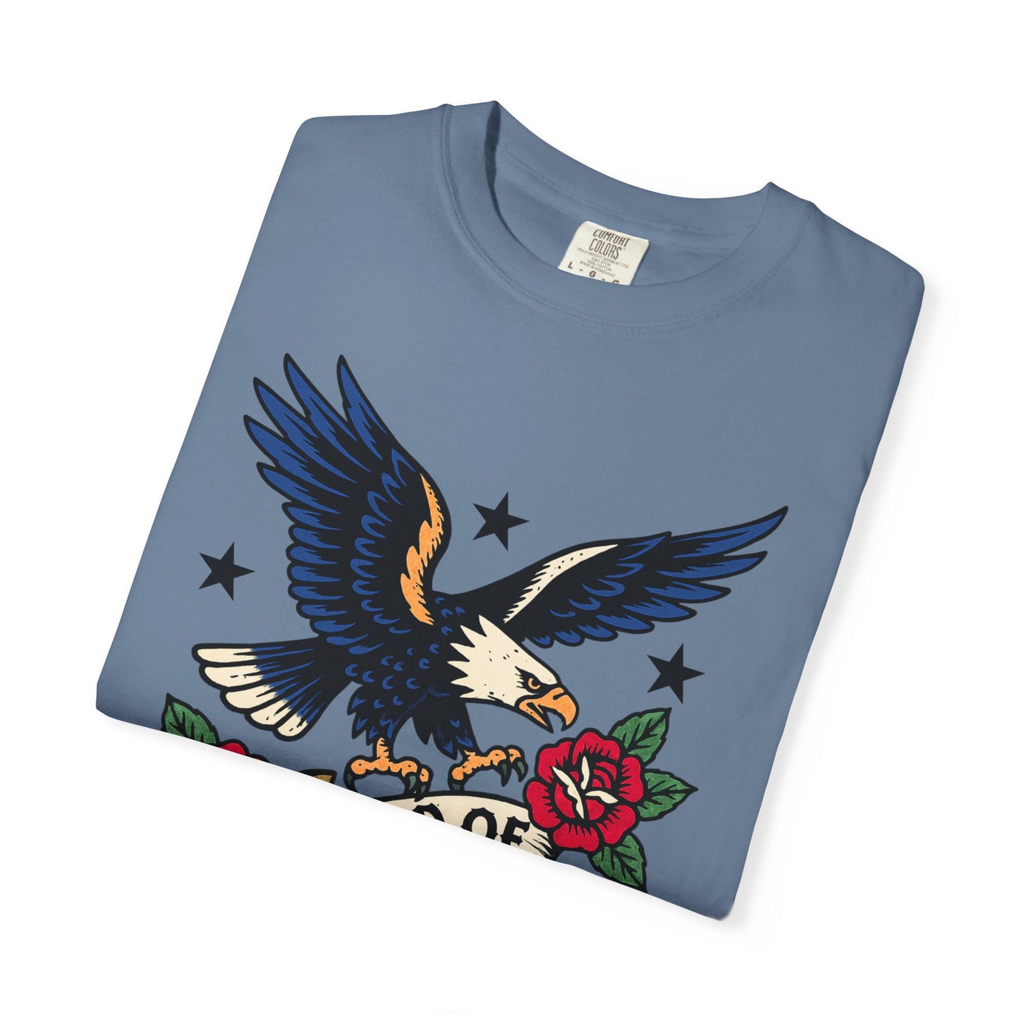 Land of the Free Eagle T-Shirt – Vintage American Tattoo Style