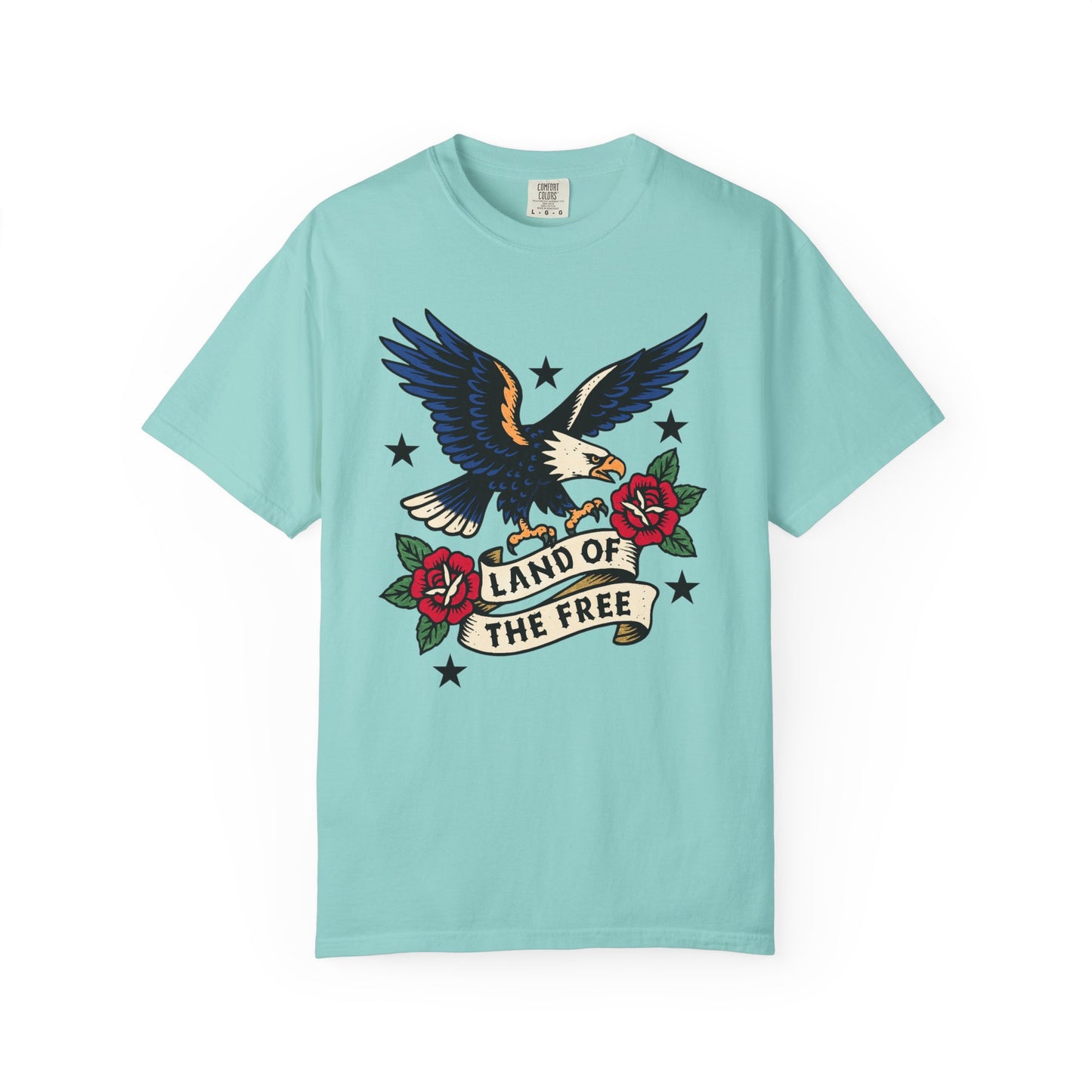 Land of the Free Eagle T-Shirt – Vintage American Tattoo Style