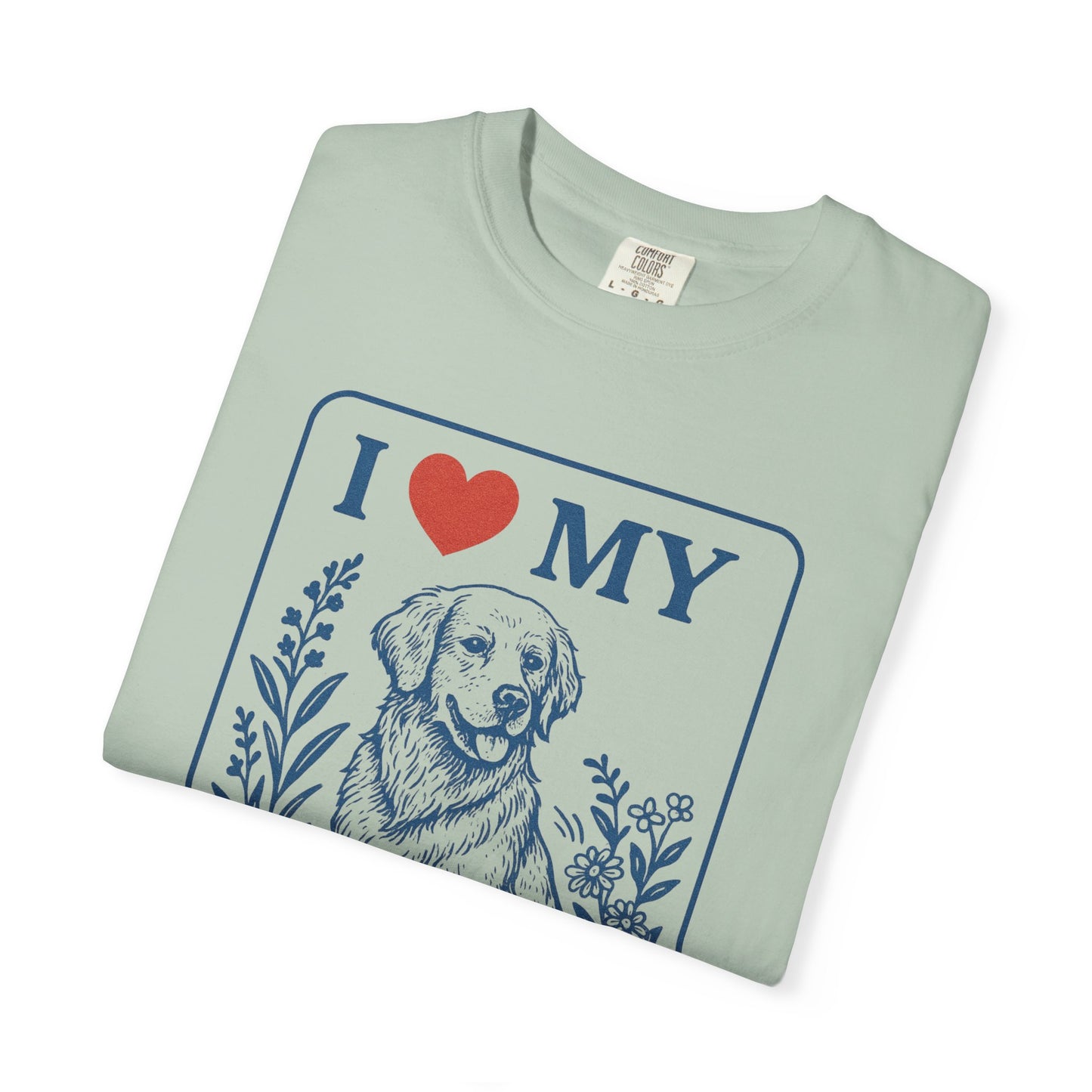 I ❤️ My [Your Dog Breed] T-Shirt – Vintage Floral Pet Lover Tee