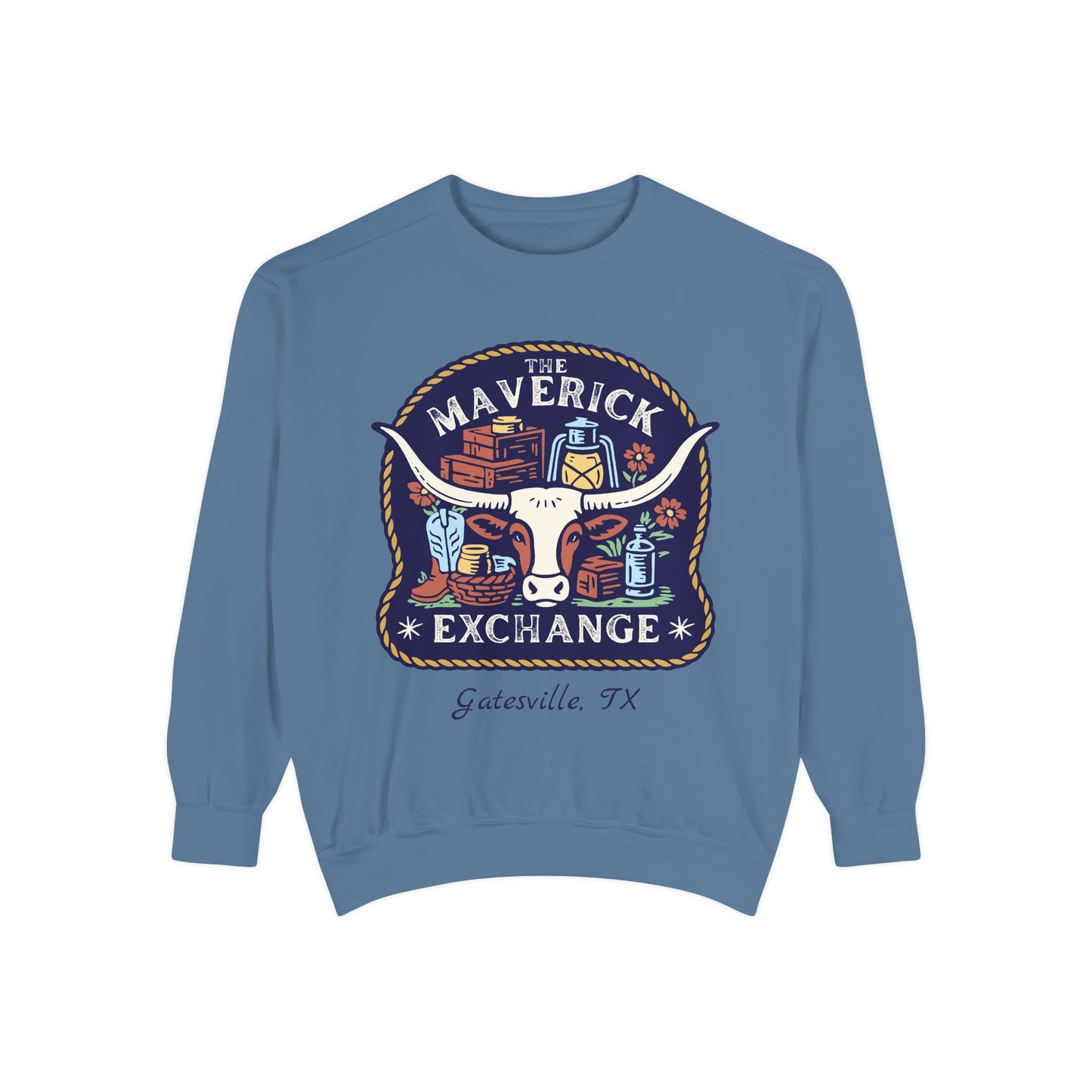 The Maverick Exchange Crewneck – Local Texas Market Souvenir