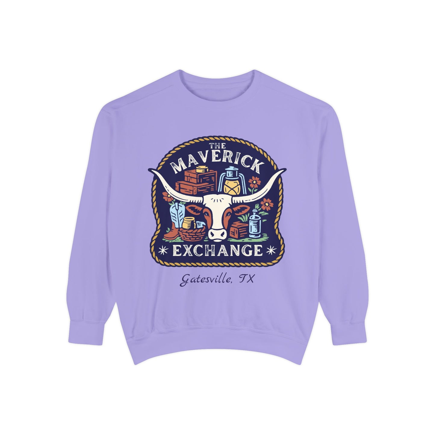The Maverick Exchange Crewneck – Local Texas Market Souvenir