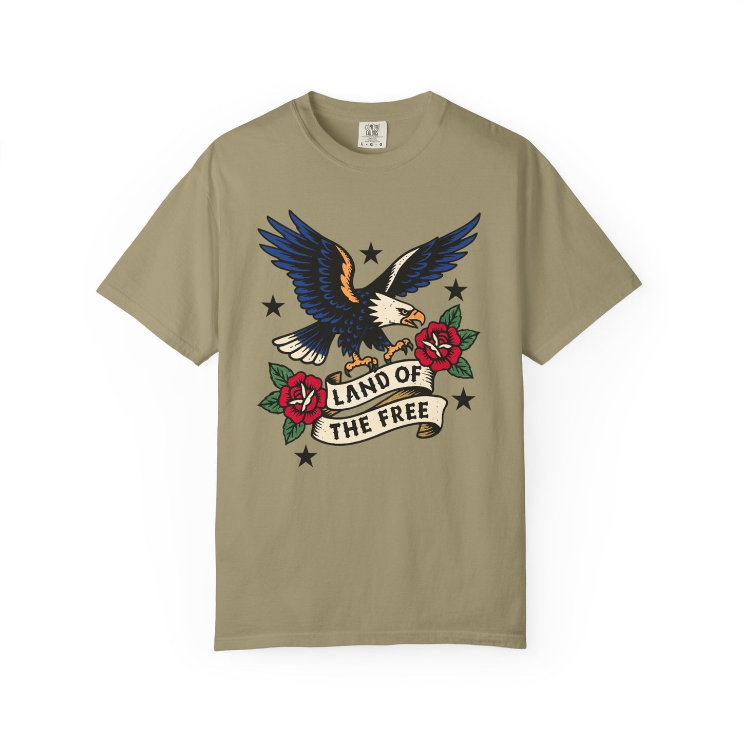 Land of the Free Eagle T-Shirt – Vintage American Tattoo Style