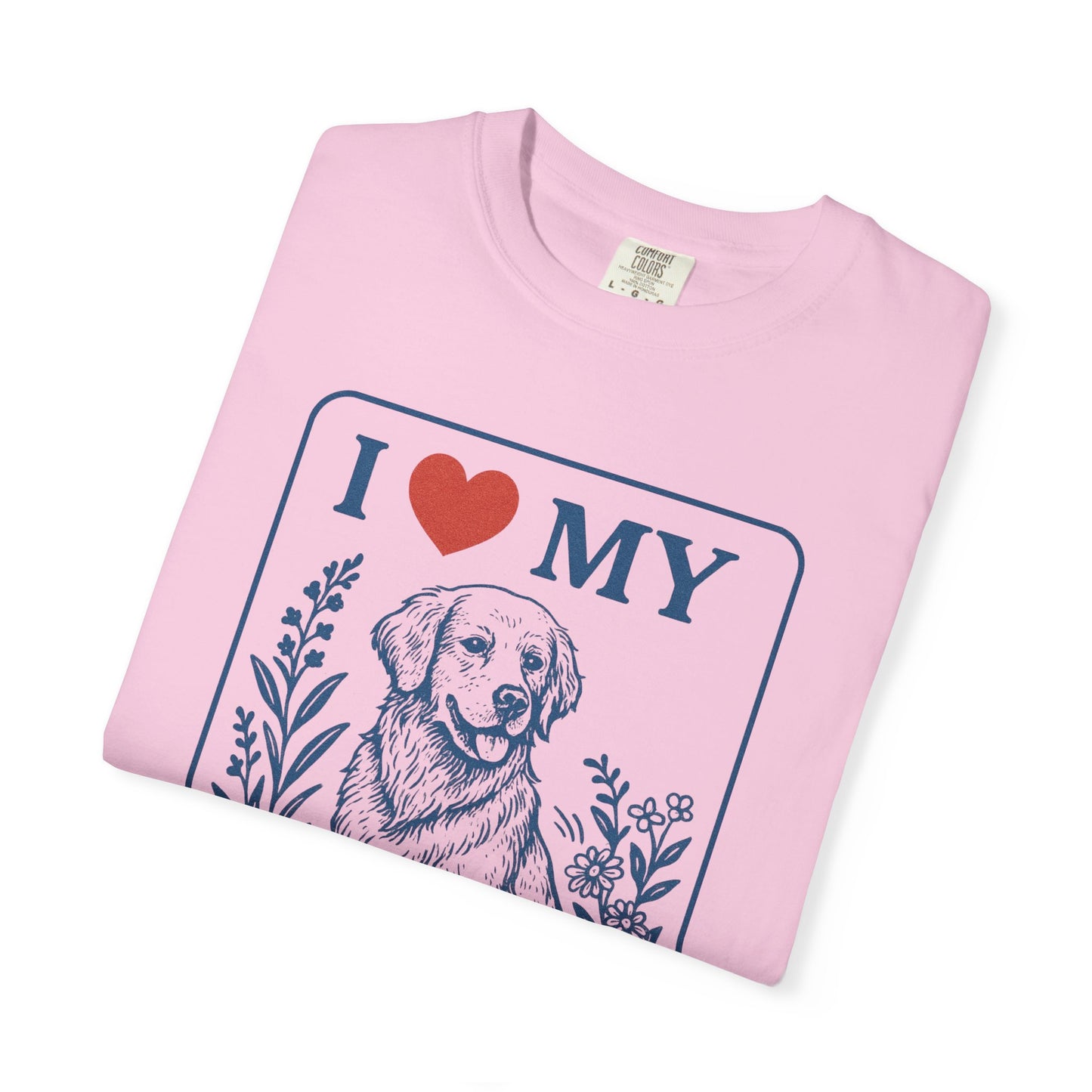 I ❤️ My [Your Dog Breed] T-Shirt – Vintage Floral Pet Lover Tee