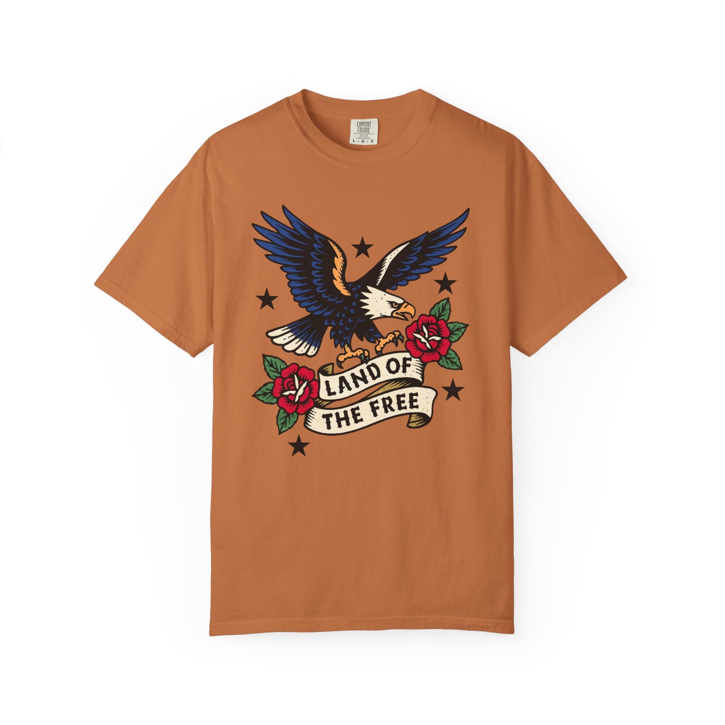 Land of the Free Eagle T-Shirt – Vintage American Tattoo Style