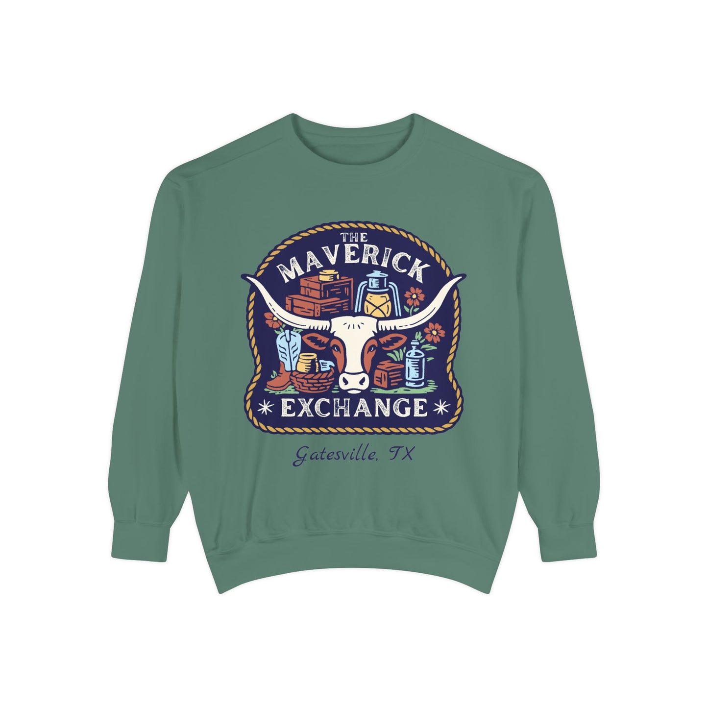 The Maverick Exchange Crewneck – Local Texas Market Souvenir