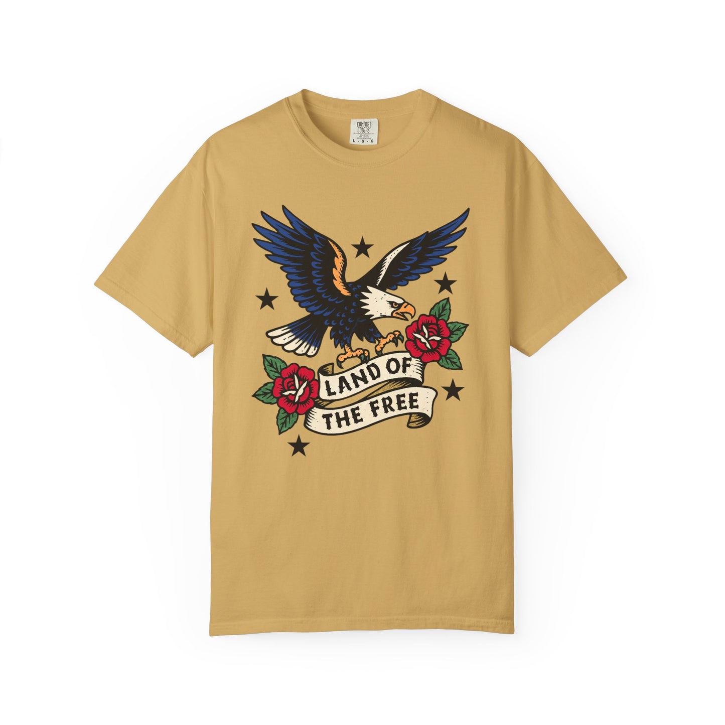 Land of the Free Eagle T-Shirt – Vintage American Tattoo Style