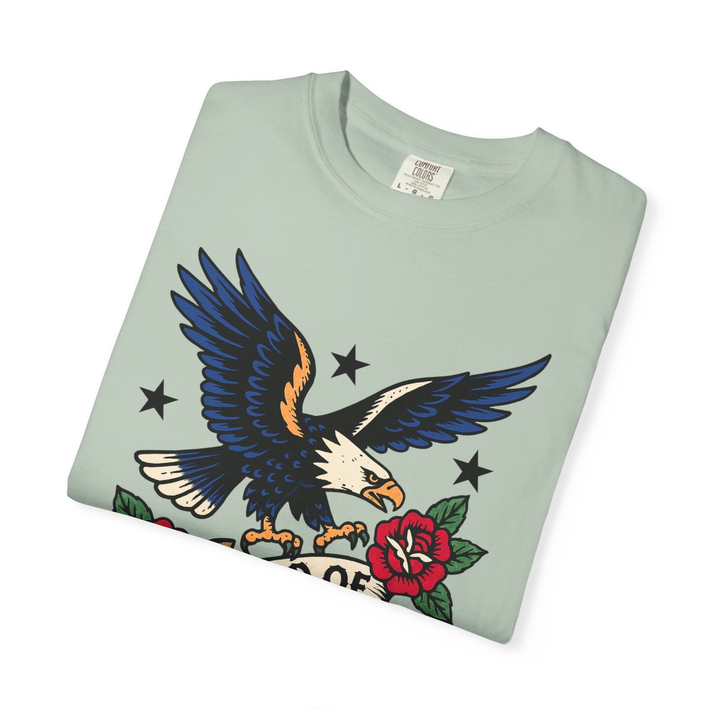 Land of the Free Eagle T-Shirt – Vintage American Tattoo Style