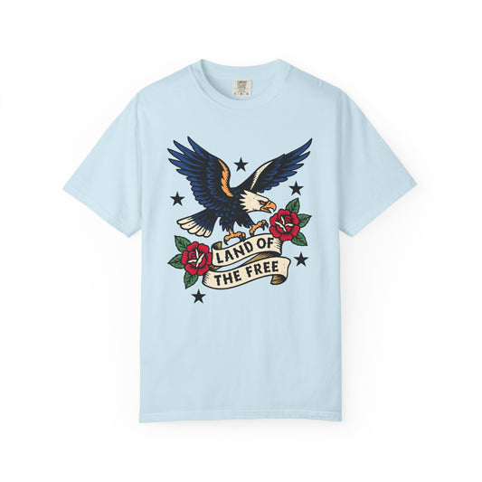 Land of the Free Eagle T-Shirt – Vintage American Tattoo Style