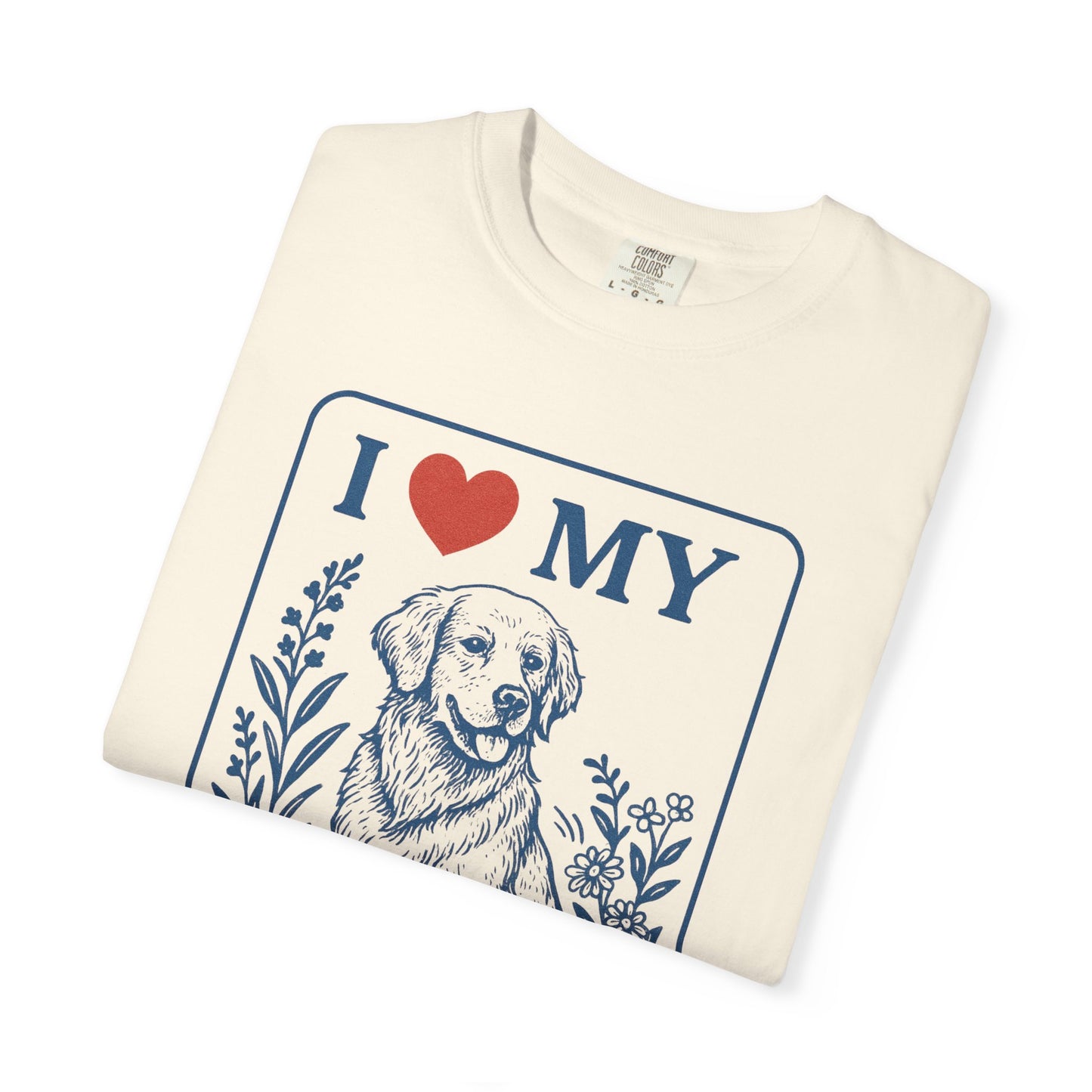 I ❤️ My [Your Dog Breed] T-Shirt – Vintage Floral Pet Lover Tee