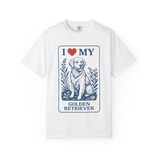 I ❤️ My [Your Dog Breed] T-Shirt – Vintage Floral Pet Lover Tee